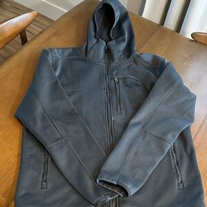 The Northface Slate Grey Zip Up Jacket with Hood Mens L